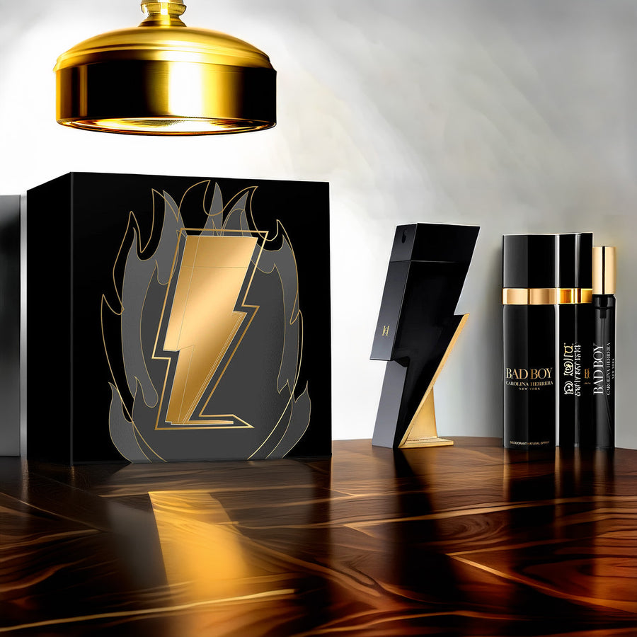 Carolina Herrera Bad Boy 3 Pcs Set: 3.4 Eau De Toilette Spray + 0.34 Eau De Toilette Spray + 3.4 Deodorant Spray