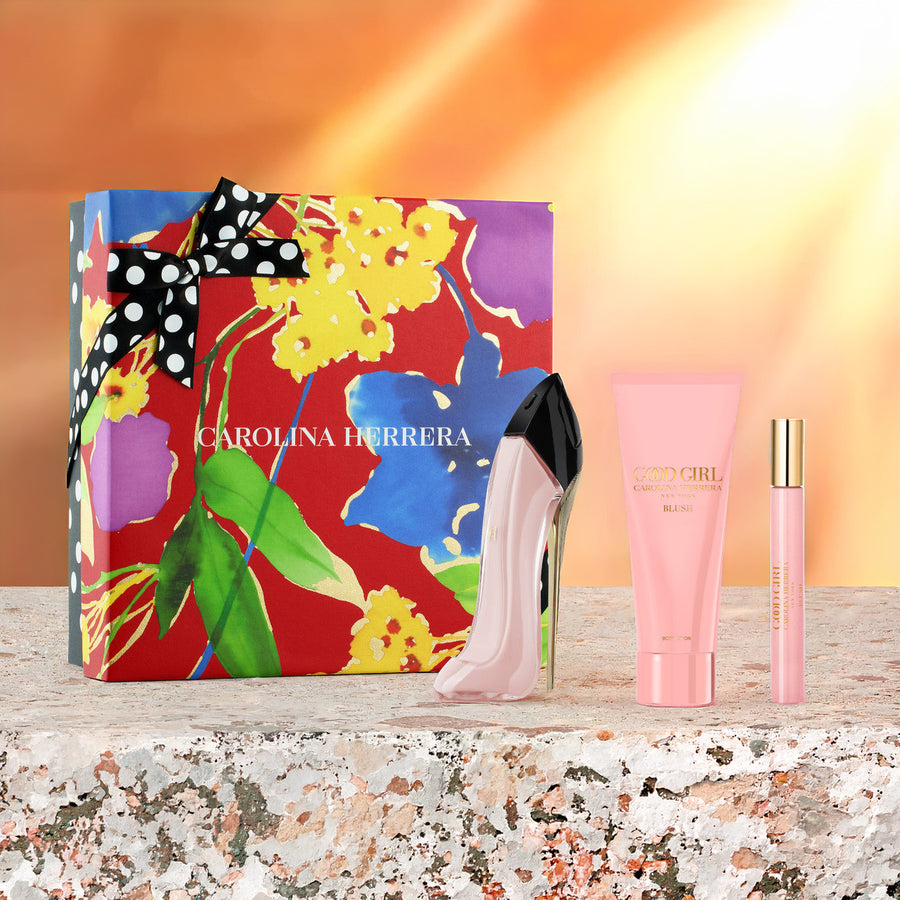 Carolina Herrera Good Girl Blush 3 Pcs Set: 2.7 Eau De Parfum Spray + 0.34 Eau De Parfum Spray + 3.4 Body Lotion (Hard)