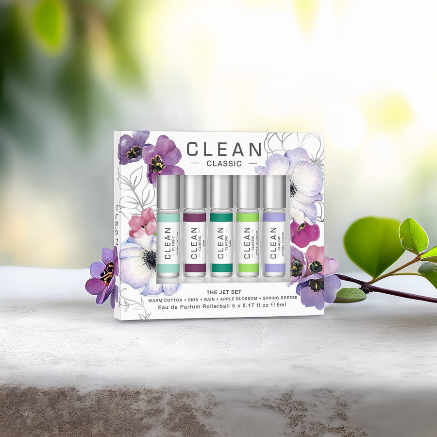 Clean Classic 5 X 5 ML Eau De Parfum Rollerball Set: Warm Cotton + Skin + Rain + Apple Blossom + Spring Breeze