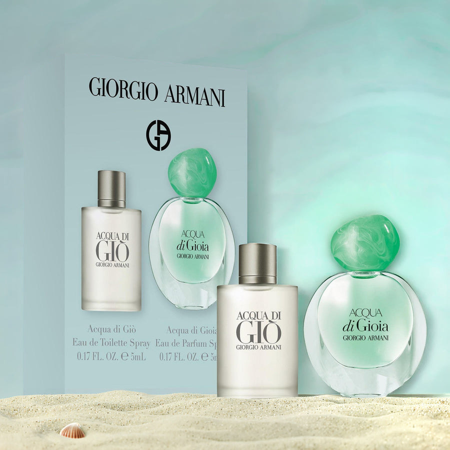 Giorgio Armani Armani 2 Pcs Set: Acqua Di Gio Men 5 ML Eau De Toilette Mini + Acqua Di Gioia 5 ML Eau De Parfum Mini