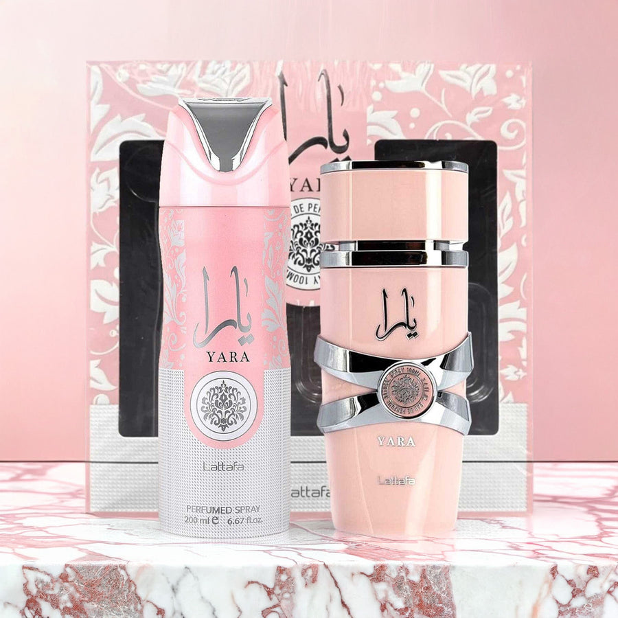 Lattafa Yara 2 Pcs Set For Women: 3.4 Eau De Parfum Spray + 6.67 Perfumed Spray