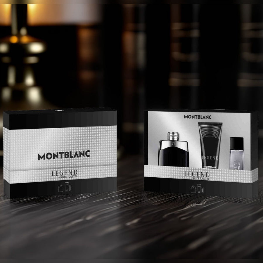 Mont Blanc Legend 3 Pcs Set For Men: 3.3 Eau De Toilette Spray + 0.5 Eau De Toilette Spray + 3.3 Shower Gel
