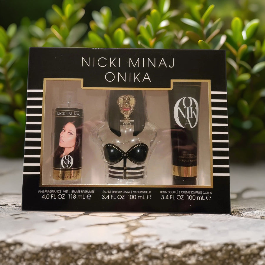 Nicki Minaj Onika 3 Pcs Set For Women: 3.4 Eau De Parfum Spray + 3.4 Body Lotion + 1.7 Body Mist