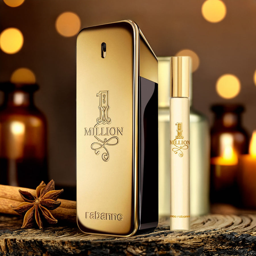 Paco Rabanne One Million 2 Pcs Set For Men: 6.7 Eau De Toilette Spray + 0.33 OZ Eau De Toilette Spray