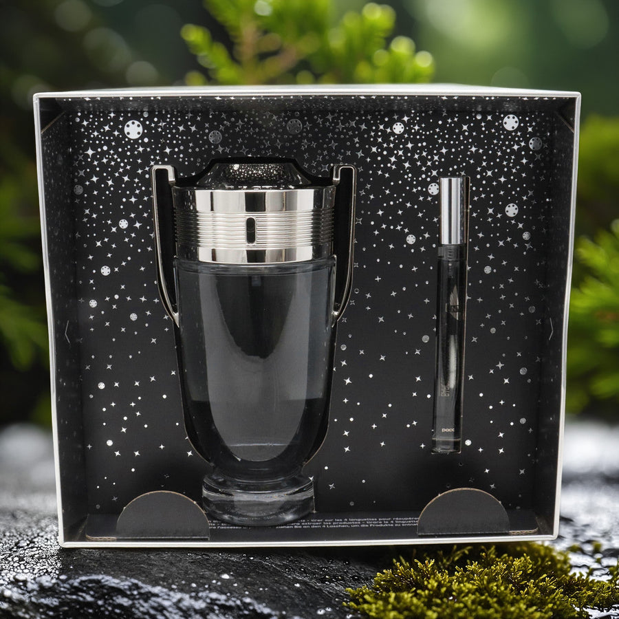 Paco Rabanne Invictus 2 Pcs Set For Men: 6.7 Eau De Toilette Spray + 0.34 Eau De Toilette Spray