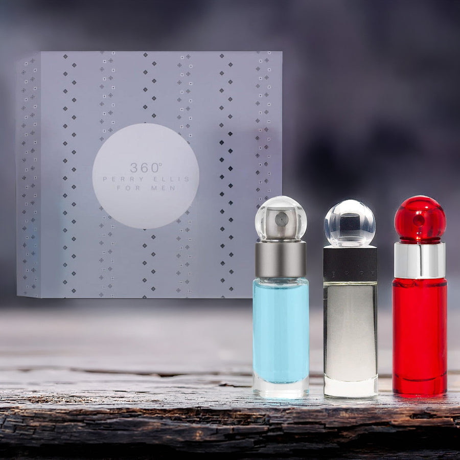 Perry Ellis 3 * 1 OZ Eau De Toilette Spray Set For Men: 360 + 360 Red + Reserve