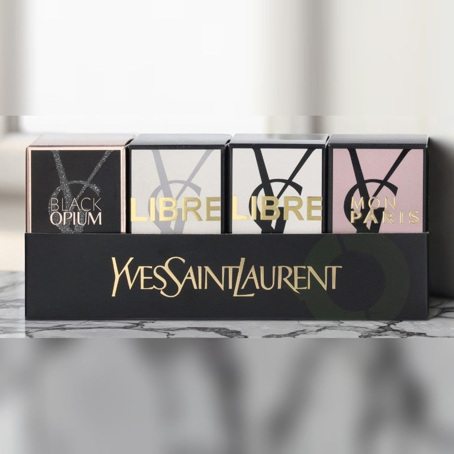 Yves Saint Laurent YSL 4 * 7.5 ML Eau De Parfum Mini Set For Women: Black Opium + Libre + Libre Intense + Mon Paris