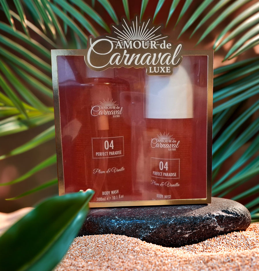 Amour De Carnaval 04 Perfect Paradise 2 Set: Body Mist + Body Wash For Women 10.1 oz Body Spray