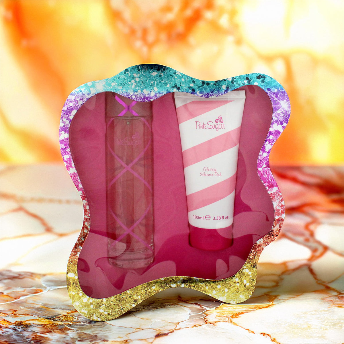 Aquolina Pink Sugar 2 Piece Set: 3.4 oz Eau de Toilette + 3.4 oz Shower Gel For Women