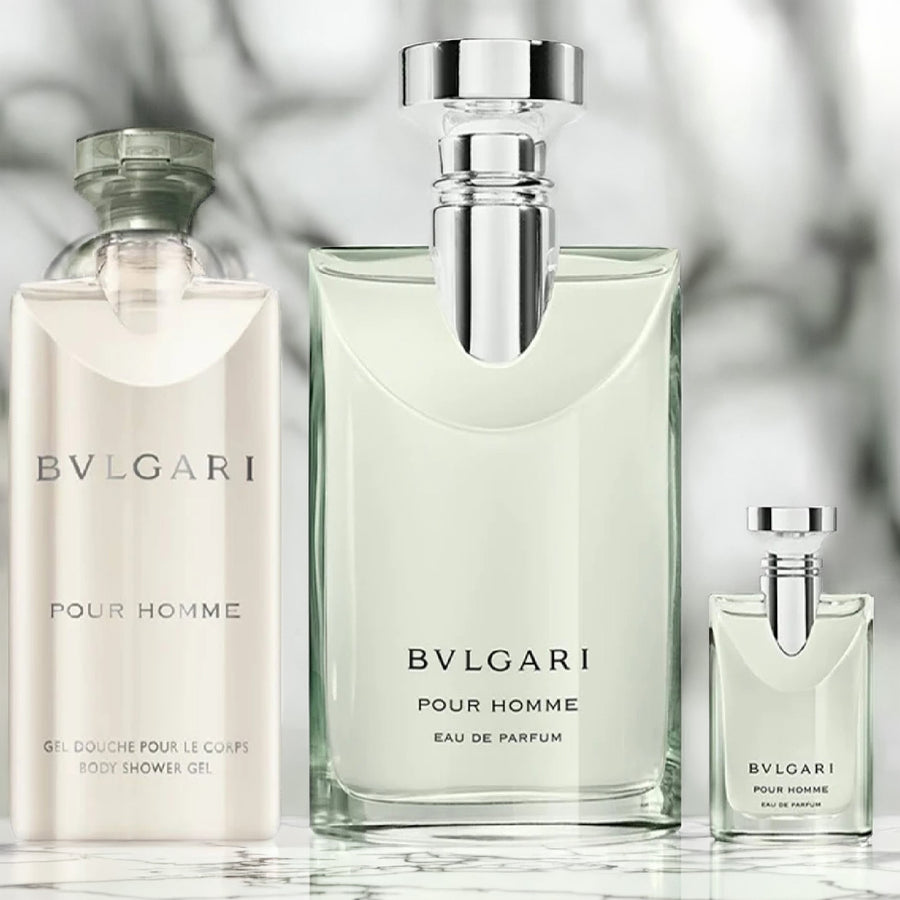 Bvlgari Pour Homme 3 Set: Shower Gel + Travel For Men 3.4 oz Eau De Parfum Spray