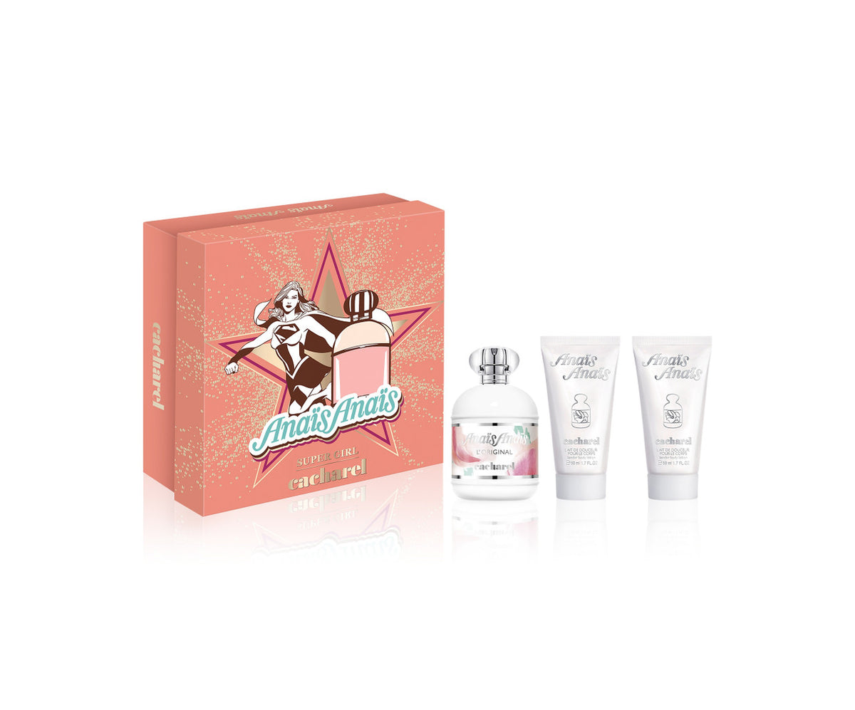 Cacharel Anais Anais 3 Pcs Set: 1 OZ Eau De Parfum Spray + 2 * 1.7 Body Lotion