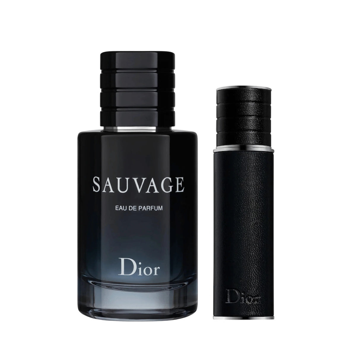 Christian Dior Sauvage 2 Pcs Set For Men: 3.4 Eau De Parfum Spray + 0.34 Eau De Parfum Spray Refillable