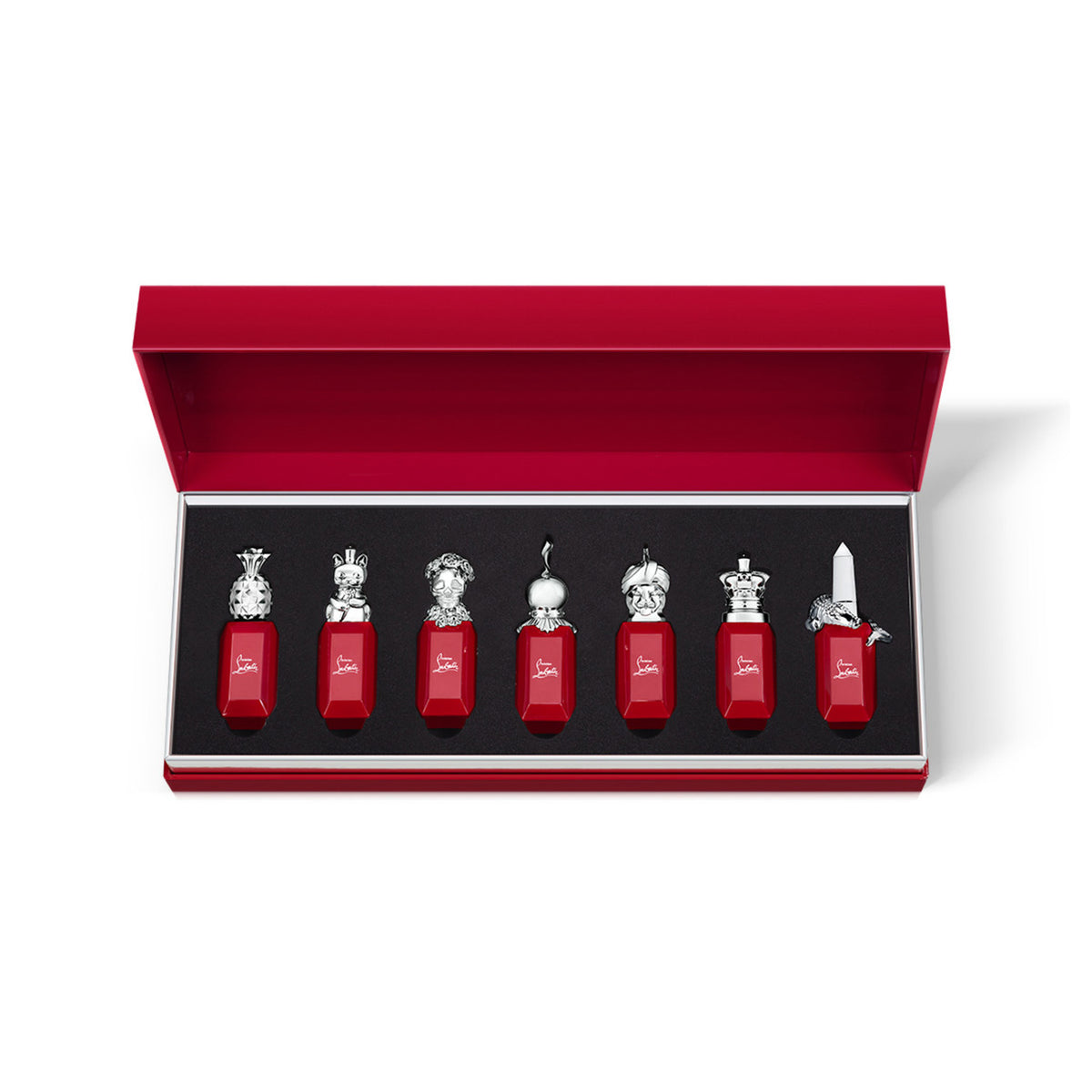 Christian Louboutin 7 * 9 ML Eau De Parfum Mini Set: Loubifunk + Loubidoo + Loubikiss + Loubirouge + Loubiraj + Loubicrown + Loubicroc