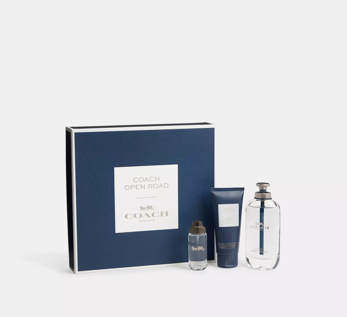 Coach Open Road 3 Set: Shower Gel For Men 3.3 oz Eau De Toilette Spray