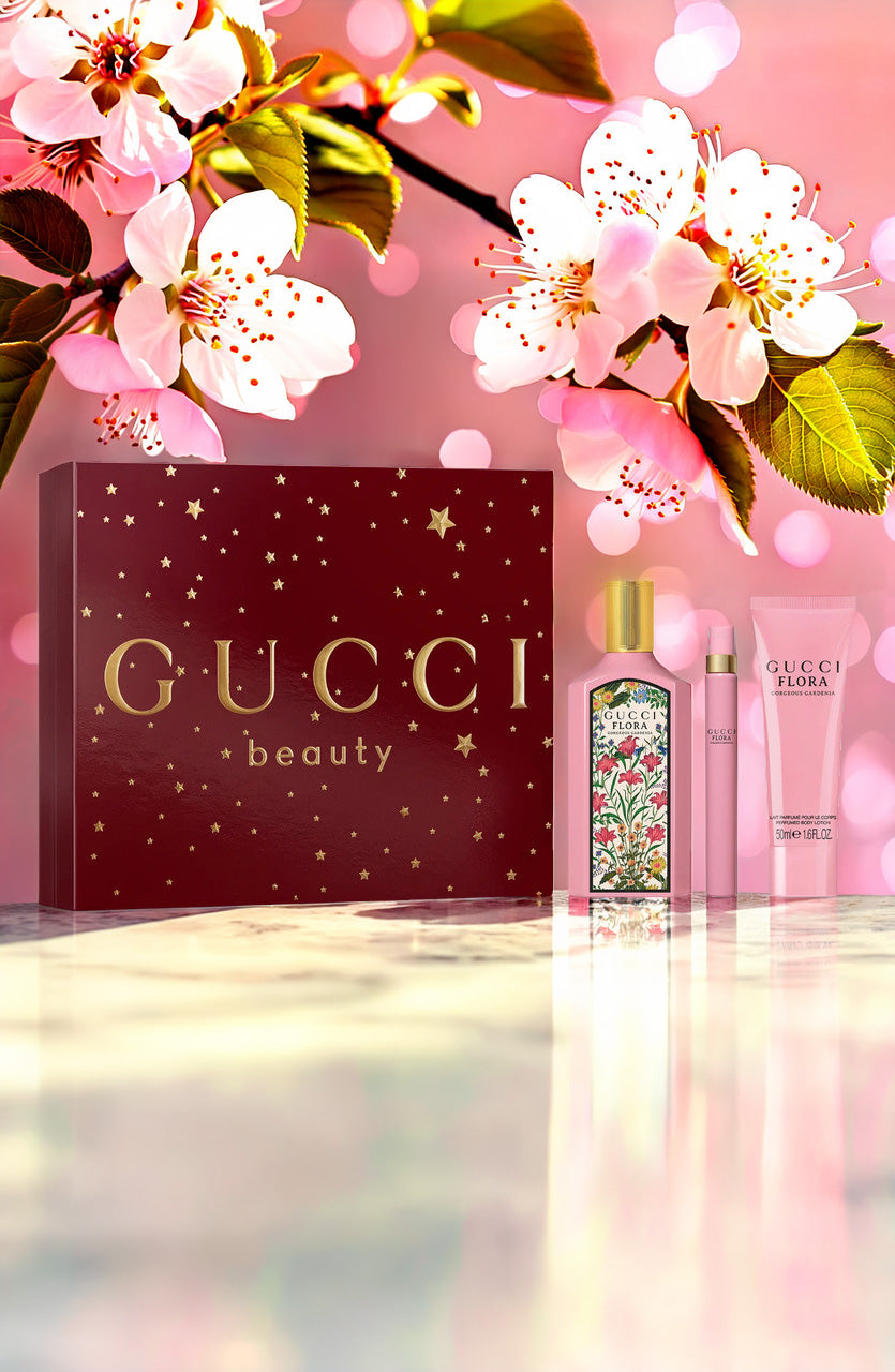 Gucci Flora Gorgeous Gardenia 3 Set: Body Lotion For Women 3.3 oz Eau De Parfum Spray