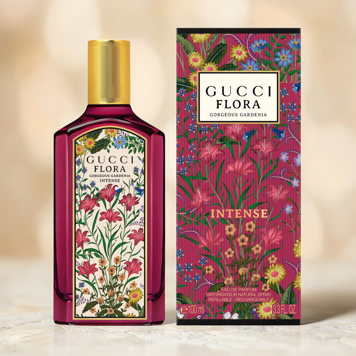 Gucci Flora Gorgeous Gardenia Intense Intense Refillable For Women 3.3 oz Eau De Parfum Spray