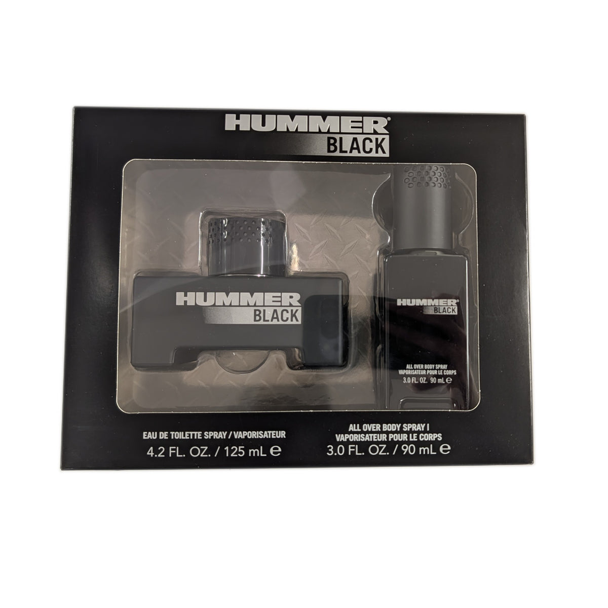 Hummer Black 2 Pcs Set For Men: 4.2 Eau De Toilette Spray + 3 OZ All Over Body Spray