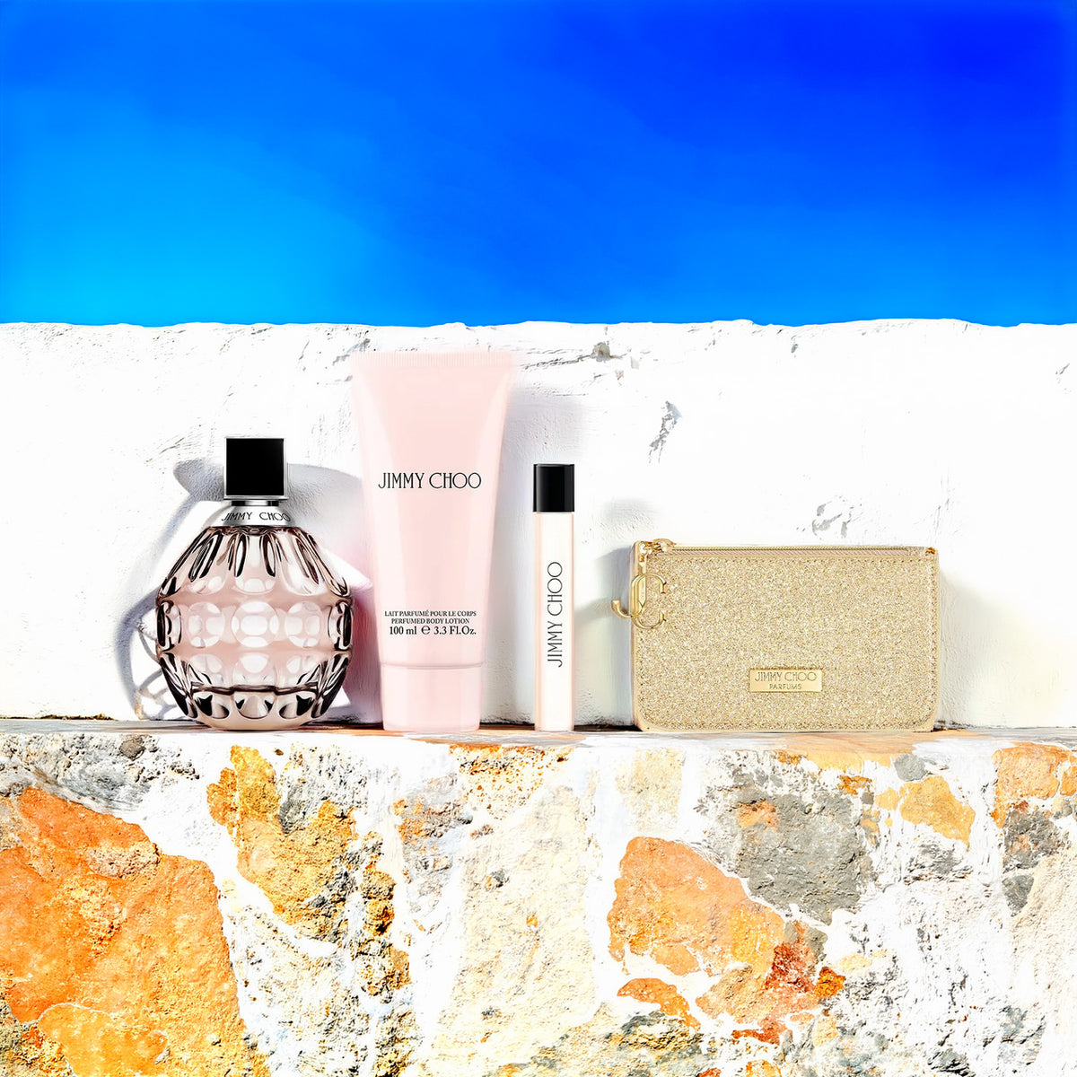 Jimmy Choo 4 Set: Body Lotion + Pouch For Women