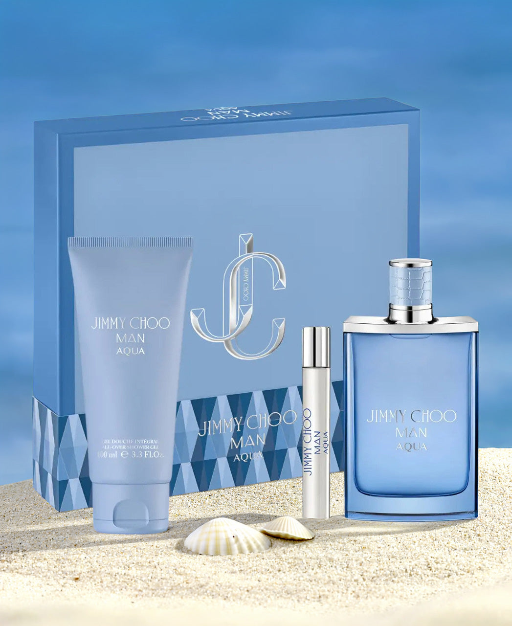 Jimmy Choo Man Aqua 3 Set: Shower Gel For Men 3.3 oz Eau De Toilette Spray