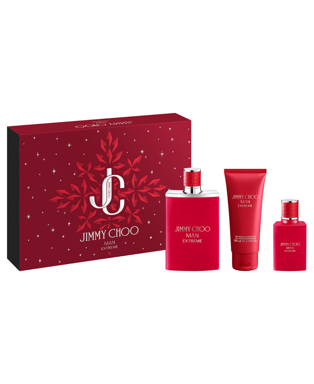 Jimmy Choo Man Extreme 3 Set: 3.3 All Over Shower Gel For Men 3.3 oz Eau De Parfum Spray