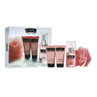 Lucky Brand Lucky You 4 Pcs Set For Women: 3.4 Fragrance Mist + 1.7 Body Lotion + 1.7 Body Wash + Loofah