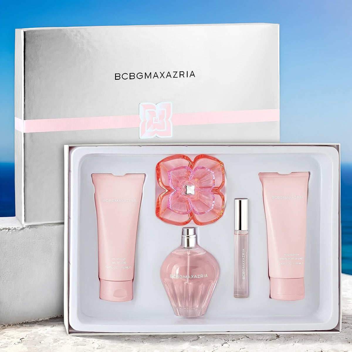 Max Azaria Bcbg Max Azria 4 Set: Body Lotion + Rollerball + Shower Gel For Women 3.4 oz Eau De Parfum Spray