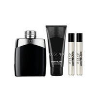 Mont Blanc Legend 4 Pcs Set For Men: 3.3 Eau De Toilette Spray + 2 * 0.25 Eau De Toilette Spray + 3.3 All Over Shower Gel