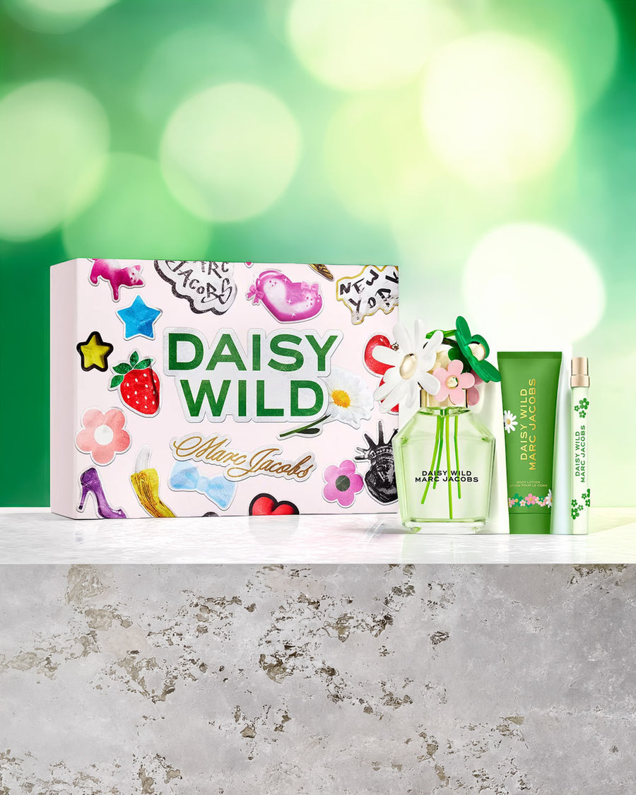 Marc Jacobs Daisy Wild 3 Set: Body Lotion + For Women 3.3 oz Eau De Parfum Spray