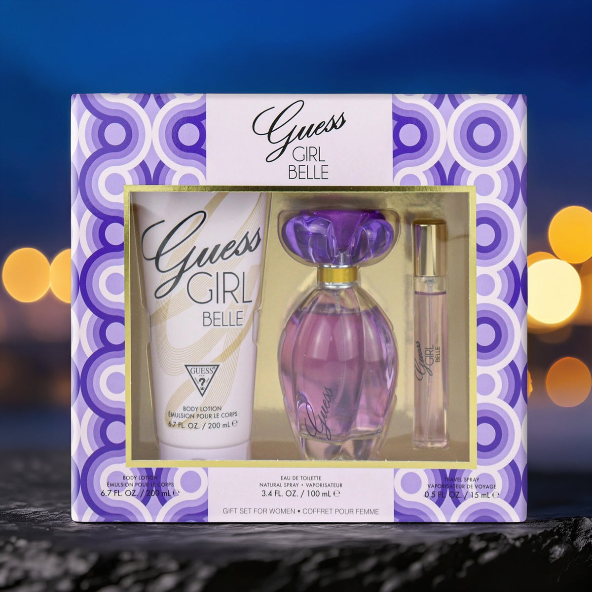 Guess Girl Belle 3 Piece Set: 3.4 oz Eau de Toilette + Mini + Lotion