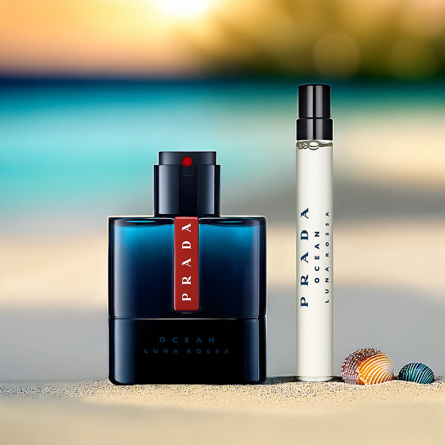 Prada Luna Rossa Ocean 2 Set: Refillable + Refillable For Men 3.3 oz Eau De Toilette Spray
