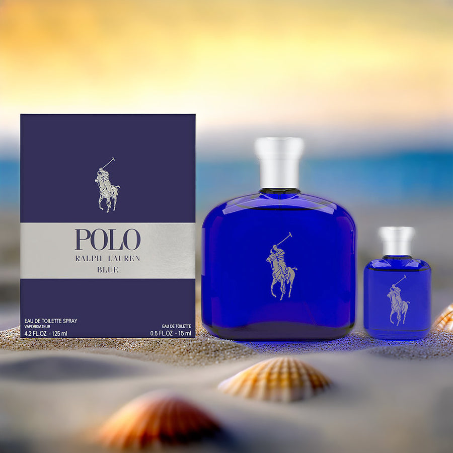 Ralph Lauren Polo Blue 2 Set For Men 0.5 oz Eau De Toilette Spray