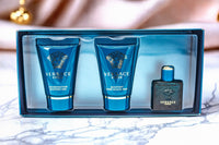 Versace Eros 3 Piece Set: 0.17 oz Eau de Toilette + 0.8 oz After Shave Balm + 0.8 oz Shower Gel For Men