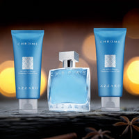 Azzaro Chrome 3 Pcs Set For Men: 3.3 Eau De Toilette Spray + 2 * 2.5 Hair And Body Shampoo