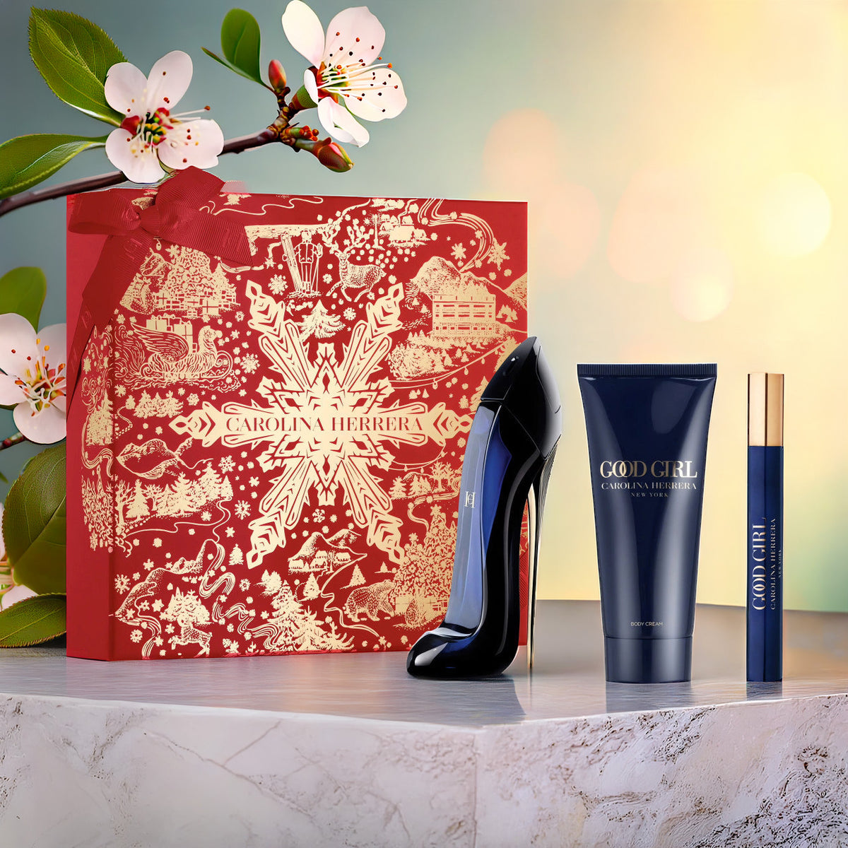 Carolina Herrera Good Girl 3 Pcs Set: 2.7 Eau De Parfum Spray + 0.34 Eau De Parfum Spray + 3.4 Body Lotion