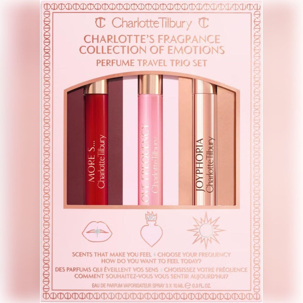 Charlotte Tilbury 3 * 0.3 Eau De Parfum Spray Set: More Sex + Love Frequency + Joyphoria
