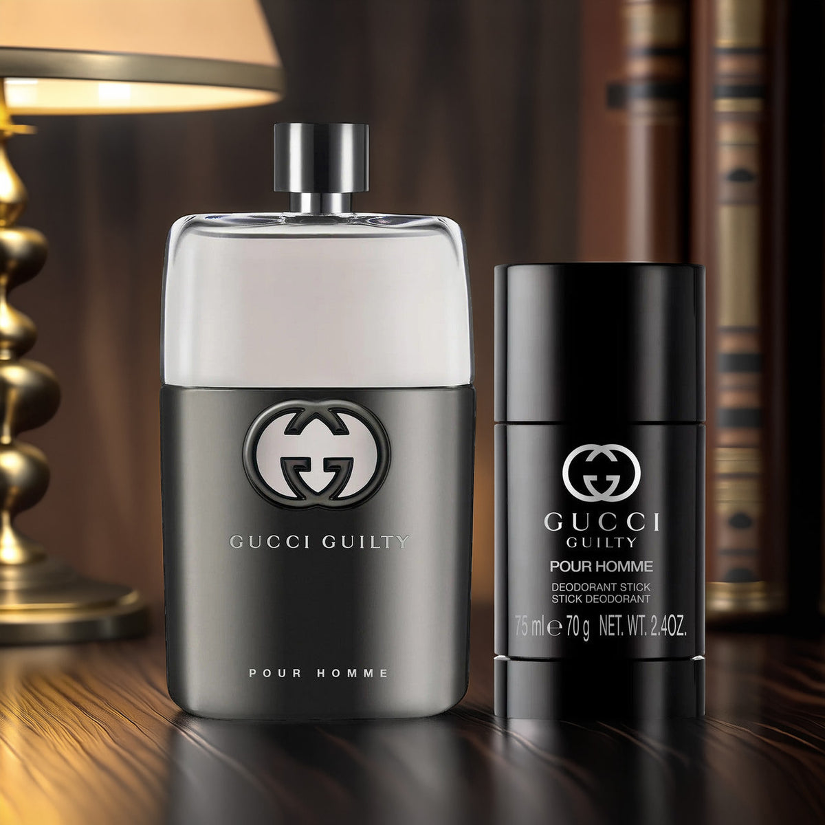 Gucci Guilty 2 Pcs Set For Men: 3 OZ Eau De Toilette Spray + 2.4 Deodorant Stick