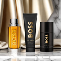 Hugo Boss The Scent 3 Pcs Set For Men: 3.3 Eau De Toilette Spray + 3.3 Shower Gel + 2.4 Deodorant Stick