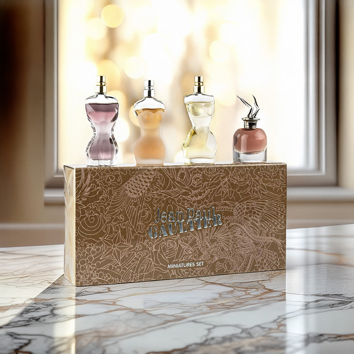 Jean Paul Gaultier 4 * 6 ML Mini Set For Women: Scandal Eau De Parfum + Divine Eau De Parfum + Classique Eau De Toilette + La Belle Eau De Parfum
