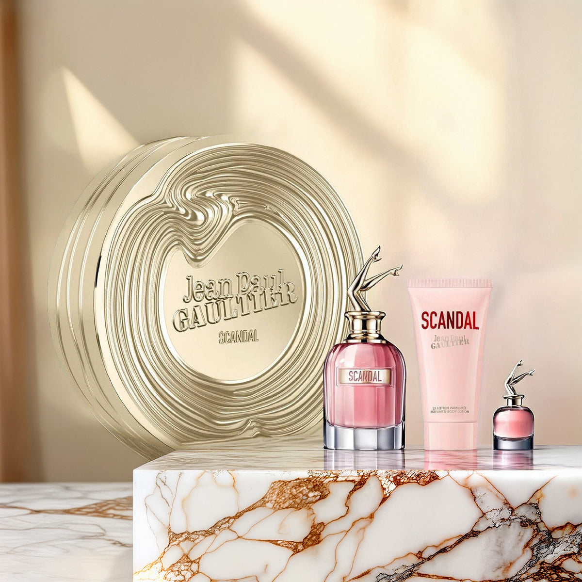 Jean Paul Gaultier Scandal 3 Pcs Set For Women: 2.7 Eau De Parfum Spray + 2.5 Body Lotion + 0.34 Eau De Parfum Spray