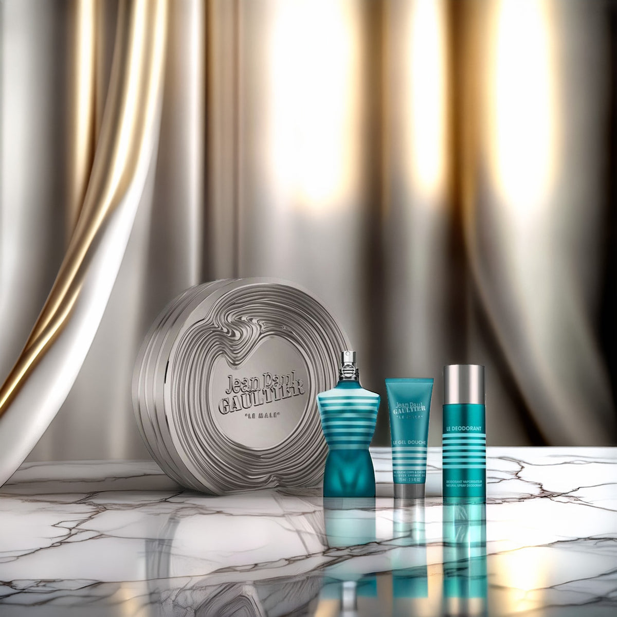 Jean Paul Gaultier Le Male 3 Pcs Set: 4.2 Eau De Toilette Spray + 2.5 Shower Gel + 5.1 Deodorant Spray