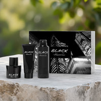 Kenneth Cole Black 3 Pcs Set For Men: 3.4 Eau De Toilette Spray + 3.4 After Shave Balm + 6 OZ All Over Body Spray