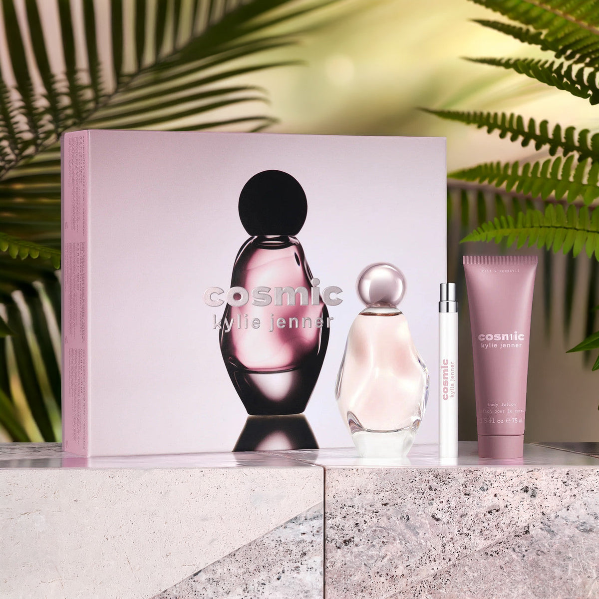 Kylie Jenner Cosmic 3 Pcs Set For Women: 3.3 Eau De Parfum Spray + 0.33 Eau De Parfum Spray + 2.5 Body Lotion