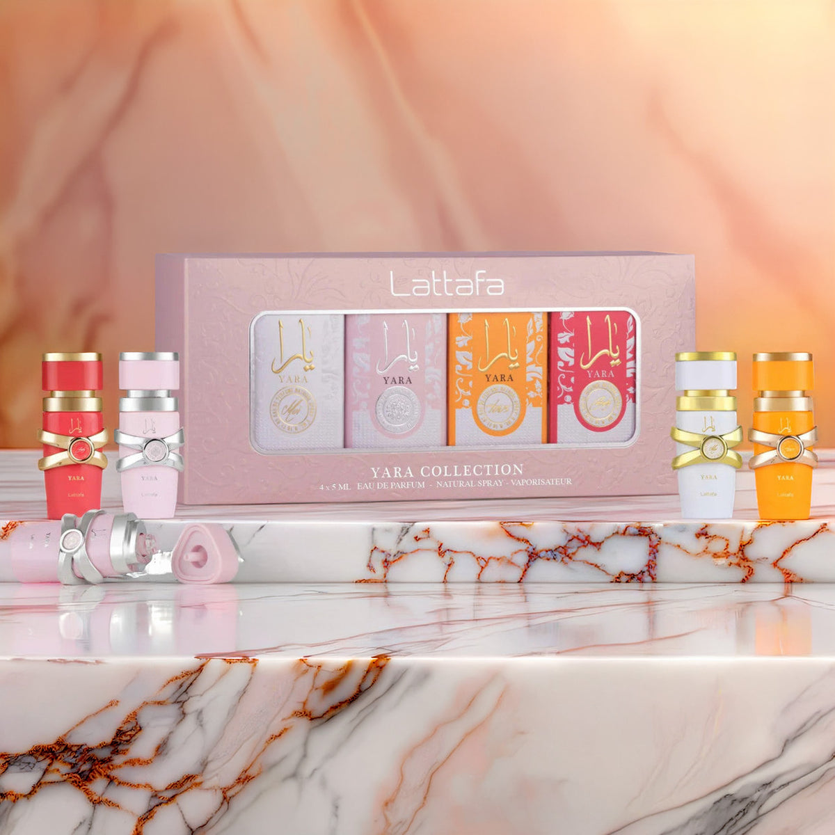 Lattafa Yara 4 Pc Mini Set: 4 * 5 ML Eau De Parfum Mini Set For Women: Yara + Yara Moi + Yara Tous + Yara Candy