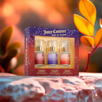 Juicy Couture 3 * 3.4 Body Mist Spray Set For Women: Rah Rah Rouge + Pretty In Purple + Oh So Orange