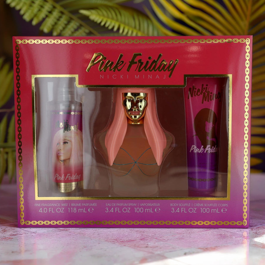 Nicki Minaj Pink Friday 3 Pcs Set For Women: 3.4 Eau De Parfum Spray + 3.4 Body Lotion + 1.7 Body Mist