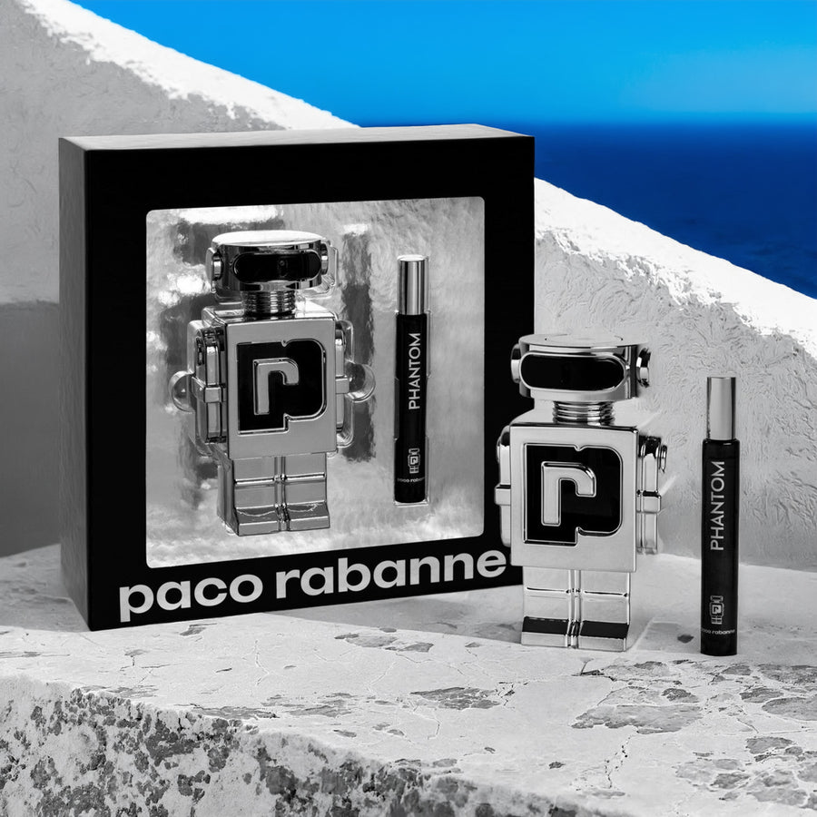 Paco Rabanne Phantom 2 Pcs Set For Men: 5.1 Eau De Toilette Spray + 0.33 Eau De Toilette Spray