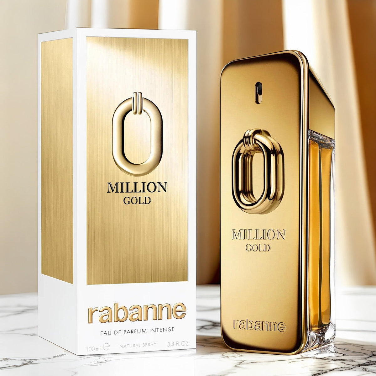 Paco Rabanne Million Gold For Men 3.4 oz Eau De Parfum Intense Spray