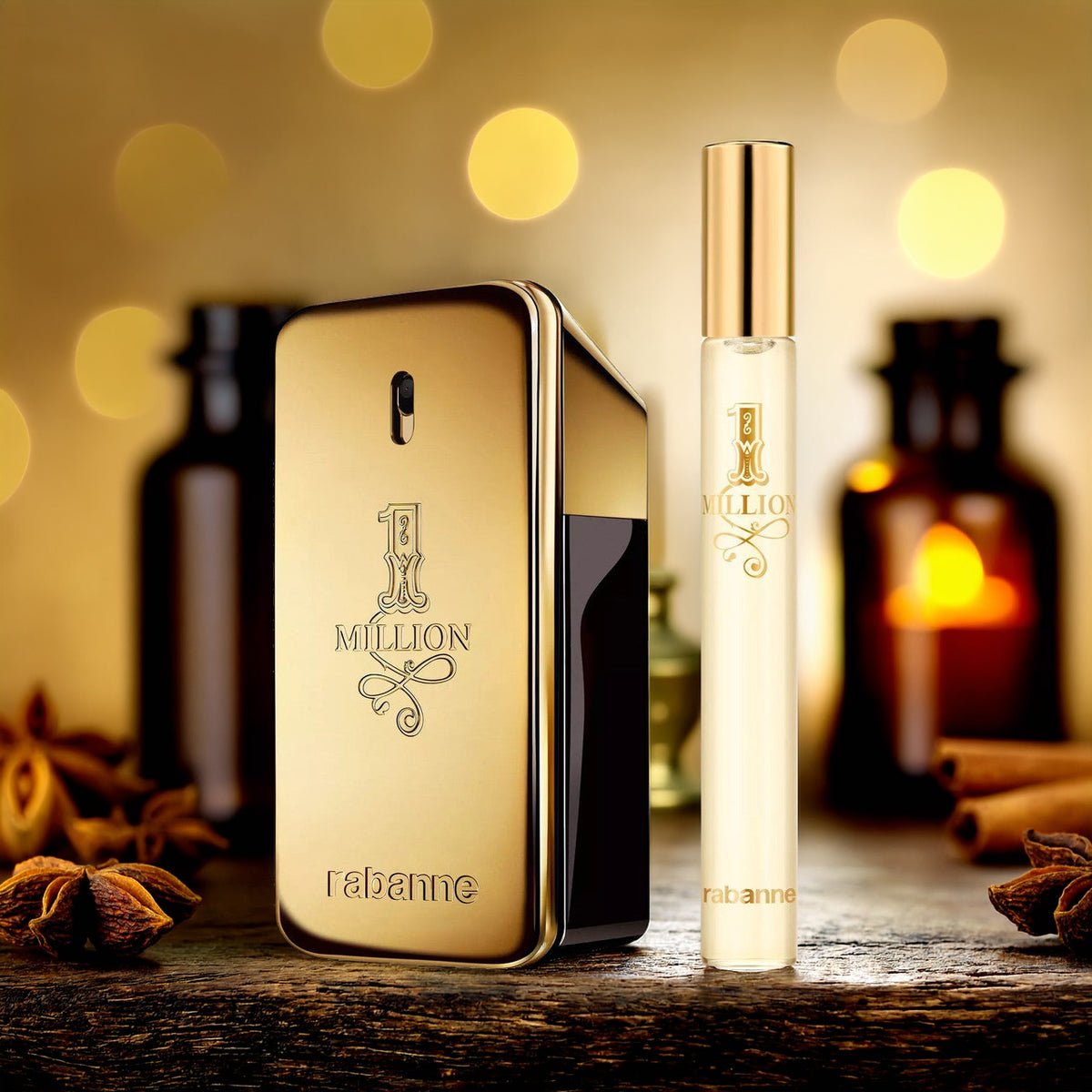 Paco Rabanne One Million 2 Pcs Set For Men: 1.7 Eau De Toilette Spray + 0.34 Eau De Toilette Spray