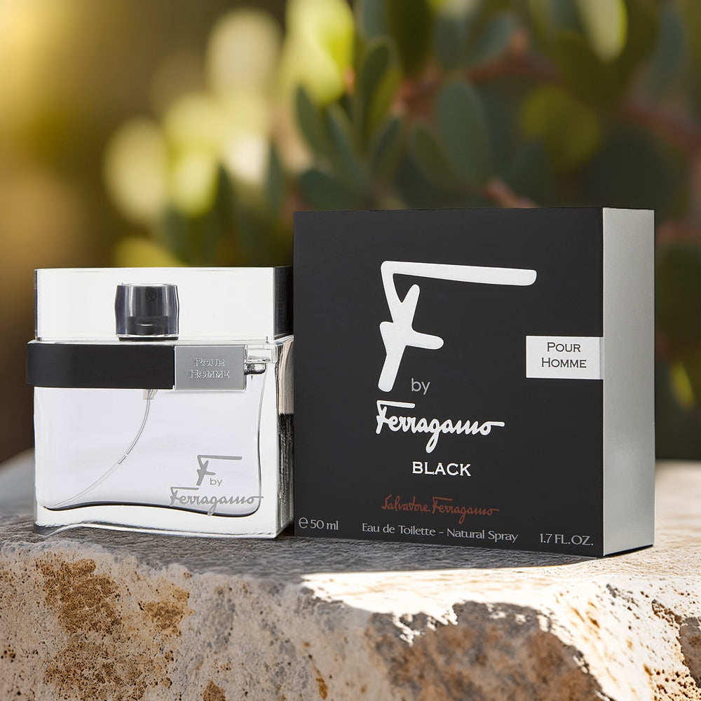 Salvatore Ferragamo "F" Black For Men 1.7 oz Eau De Toilette Spray