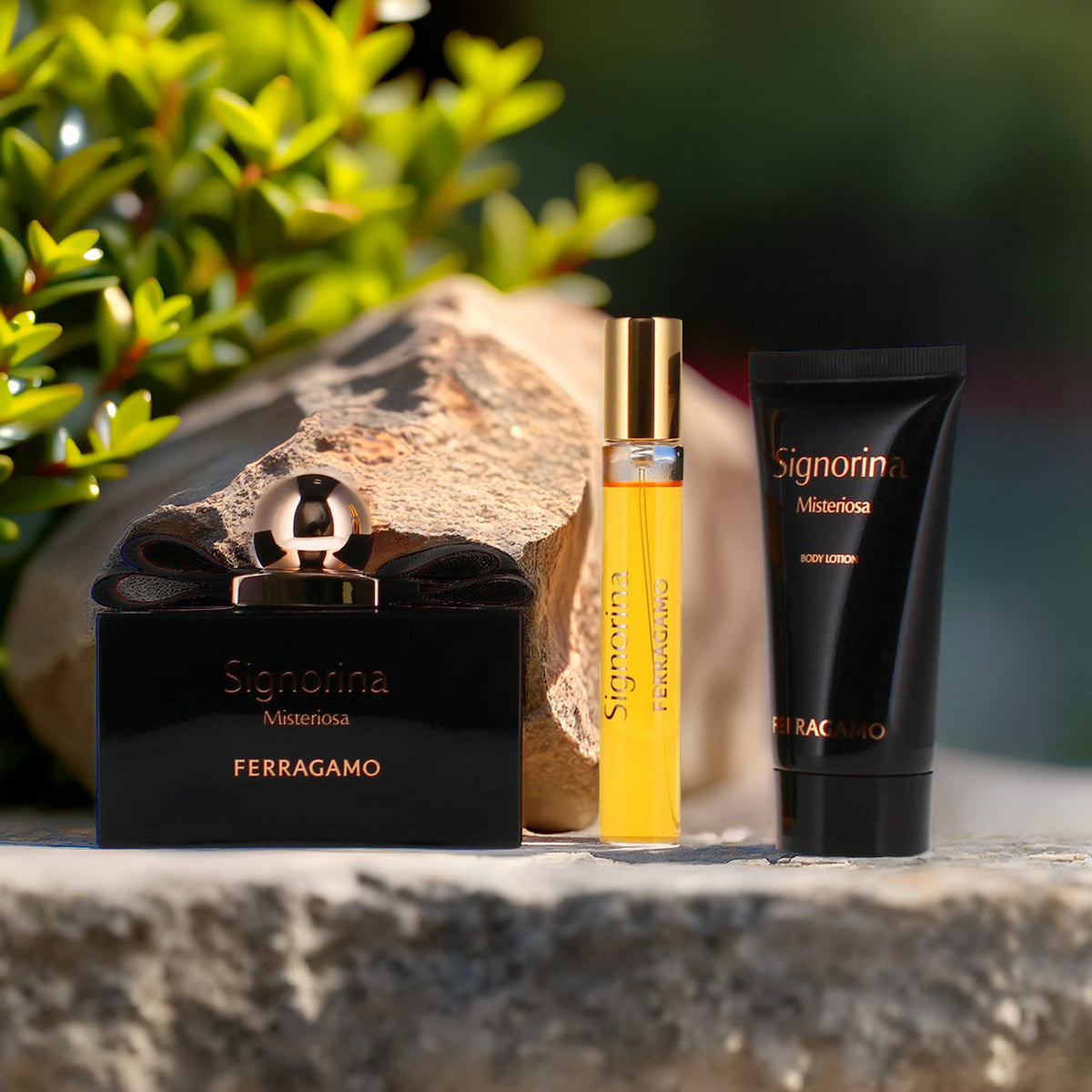 Salvatore Ferragamo Signorina Misteriosa 3 Pcs Set For Women: 3.4 Eau De Parfum Spray + 0.5 Eau De Parfum Spray + 1.7 Body Lotion